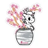 Cherry Blossom Hanami Unicorno Die Cut Sticker