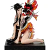 Dragon Girl Statue (Silver/Black)