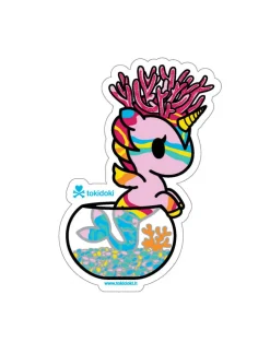 Dusty Pink Coral Mermicorno Die Cut Sticker