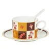 Happy Holidays Ceramic Cup and Saucer