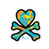 Heart and Crossbones Kaiju Camo Die Cut Sticker
