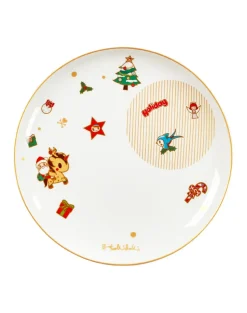 Holiday Wishes 8" Ceramic Plates - Set of two