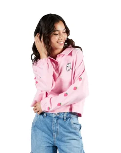 Strawberry Cat Cropped Polo Sweatshirt