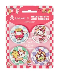 tokidoki x Hello Kitty and Friends Fast Food Collection 4 Button Set